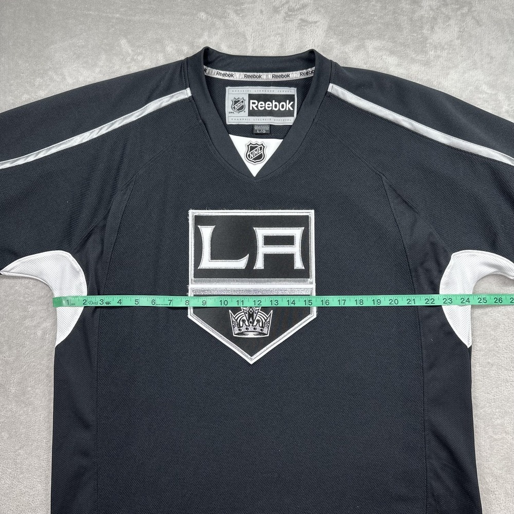 Los Angeles Kings Jersey Mens Large Black NHL Hockey Reebok LA Shield Crest - Picture 8 of 11